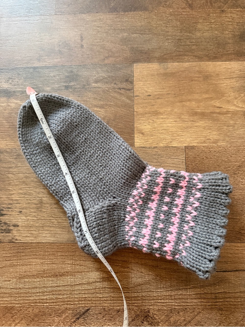 Gray and Pink Knit Socks - Comfortable Everyday Wear